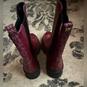 MICHAEL Michael Kors Burgundy Combat Boots